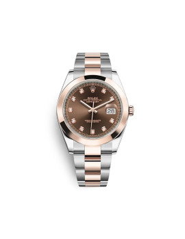 Rolex Datejust 41 Rose Gold & Stainless Steel Chocolate Diamond Dial 126301 430045